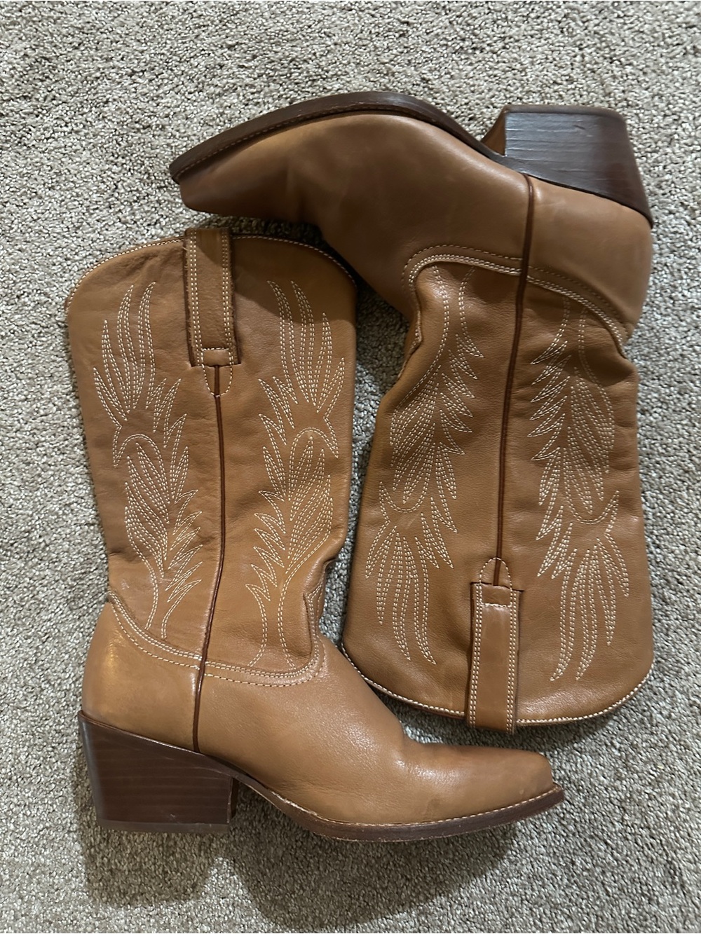 Steve Madden Tan Leather Western Cowboy boots